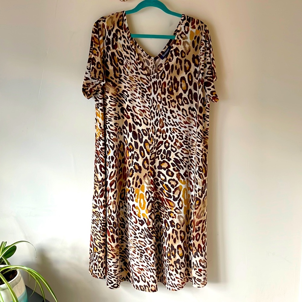 Roaman’s Ultrasmooth V-neck Swing Dress